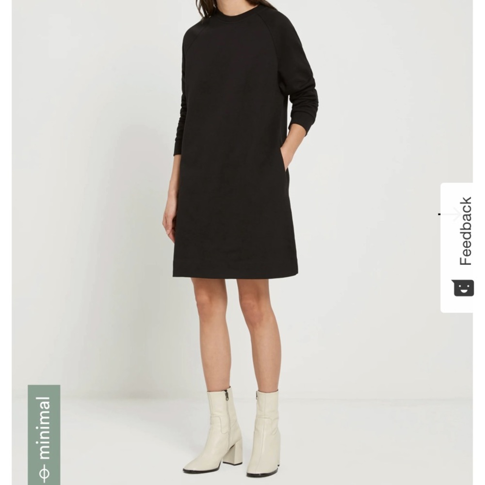 Frank and Oak Cotton Double Knit Dress in Black